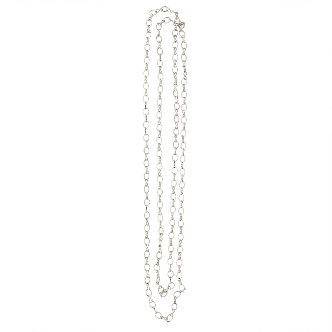 12 Pack: 36" Rhodium Oval Link Chain by Bead Landing™